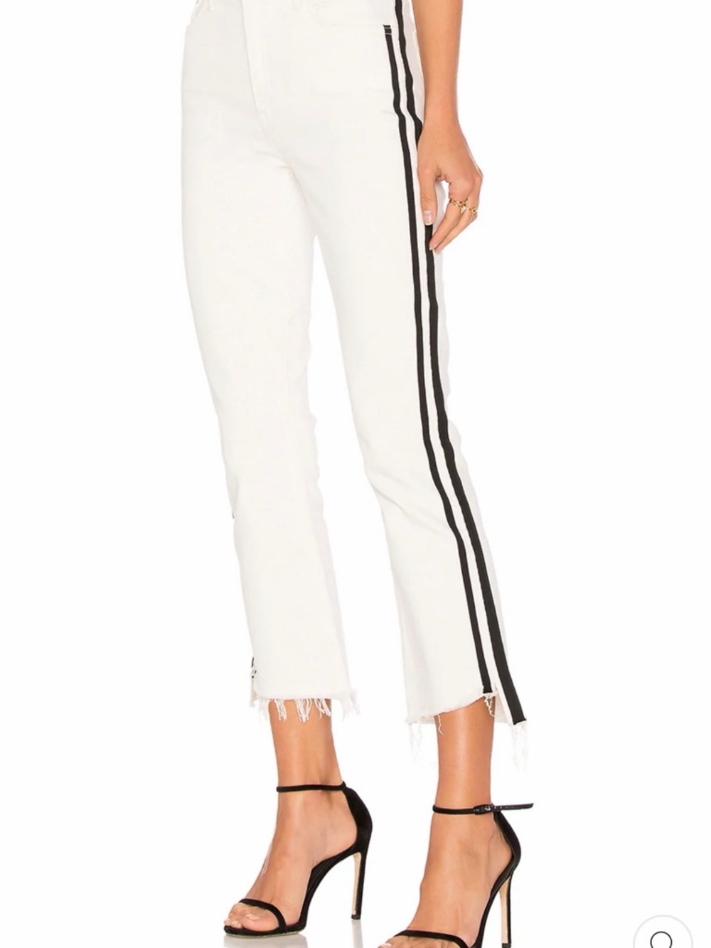MOTHER White Insider Crop Step Fray Jeans Spring Luxury Designer - Picture 6 of 15
